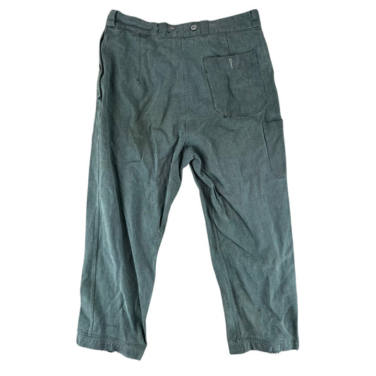 Swiss Army 60s Sage Green Denim Work Trousers - W36 L26