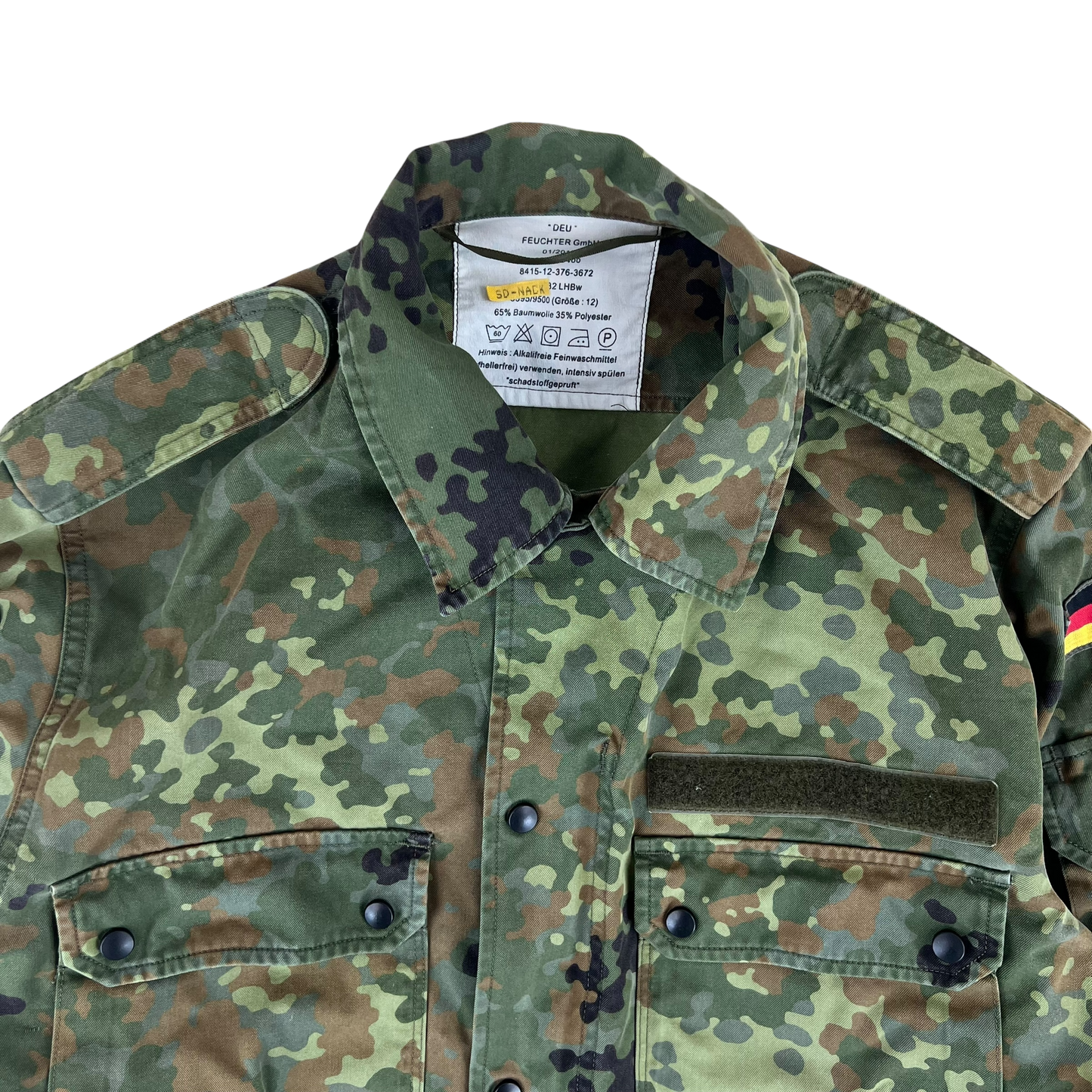 German Army Flecktarn Camouflage Long Sleeve Field Shirt - Medium GrNr12