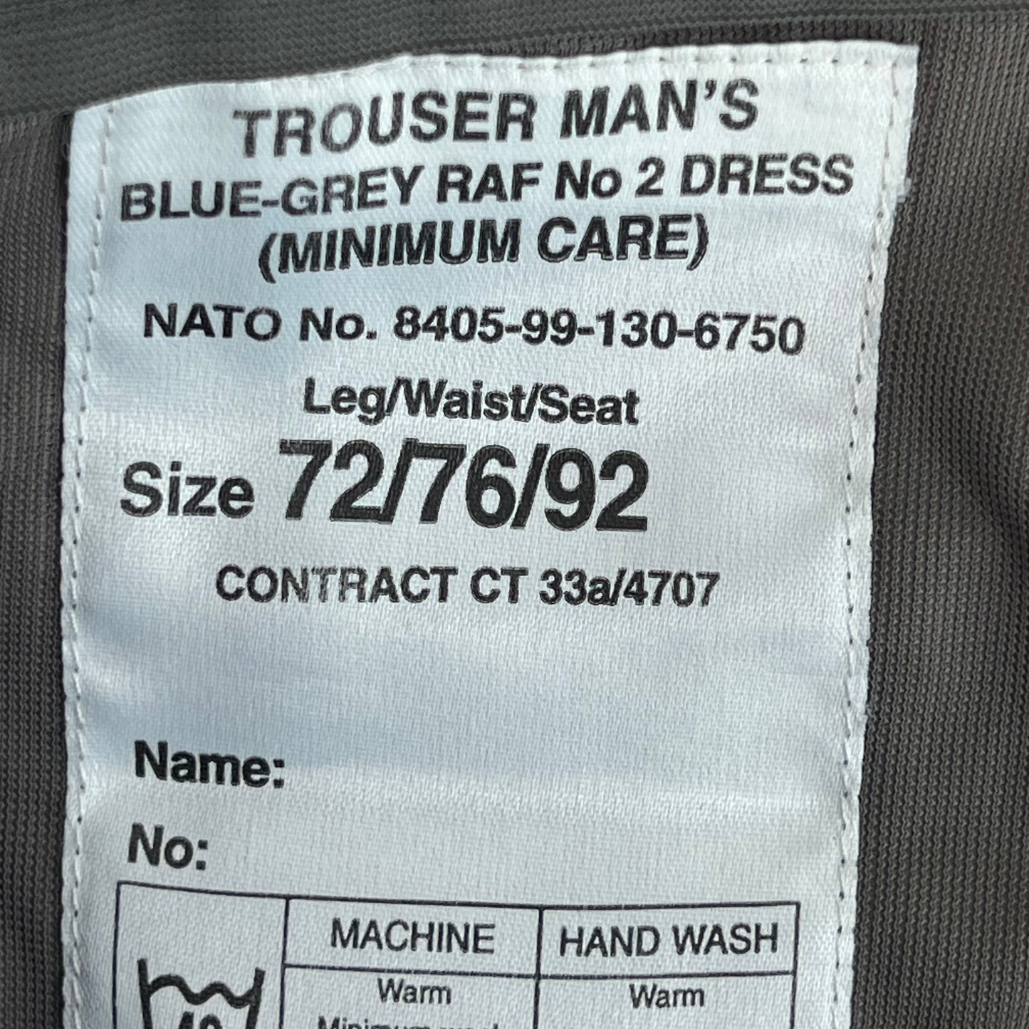 British RAF 72 Pattern Blue-Grey Dress Trousers - W30 L28