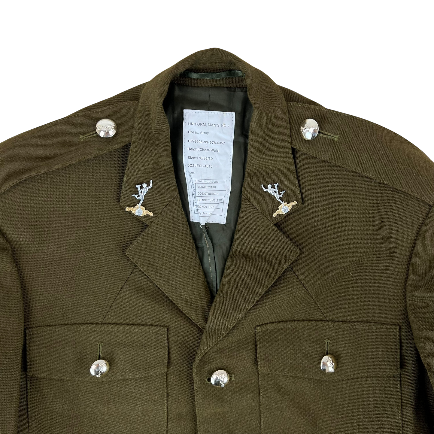 British Army 1980 Pattern No. 2 Olive Green Dress Jacket - Royal Signals - Medium 176/96