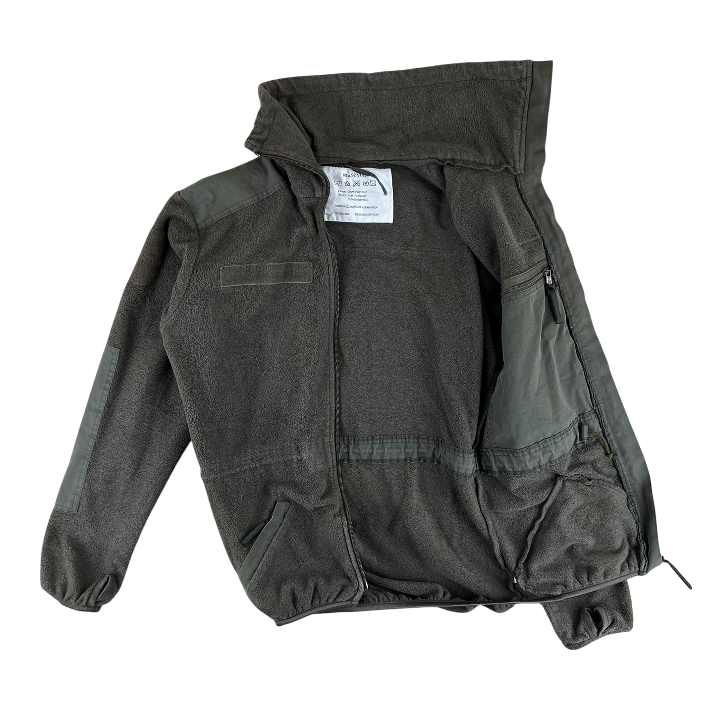 Austrian Army Olive Fleece Cardigan - Small 88-92 V/VI