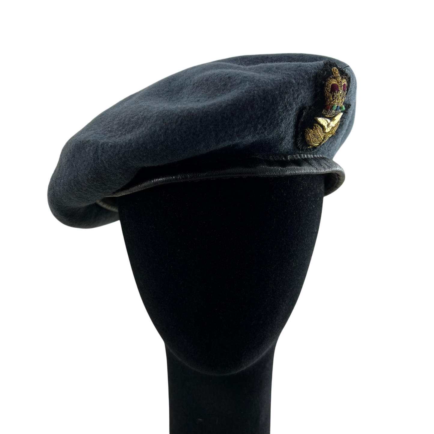 British RAF Beret w/ Officer's Badge Patch - Medium