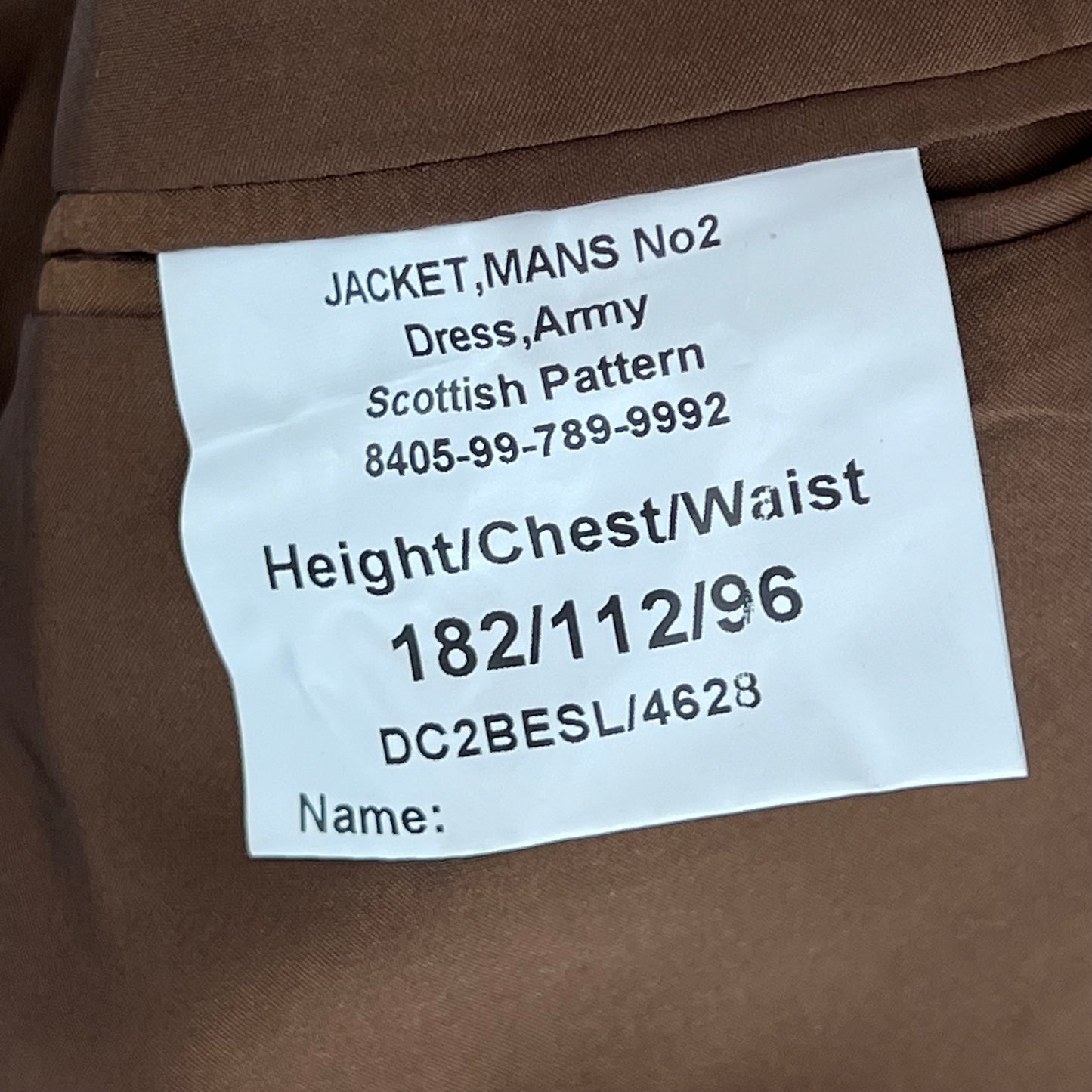 British Army No. 2 FAD Dress Jacket Scottish Pattern - Royal Regiment of Scotland -