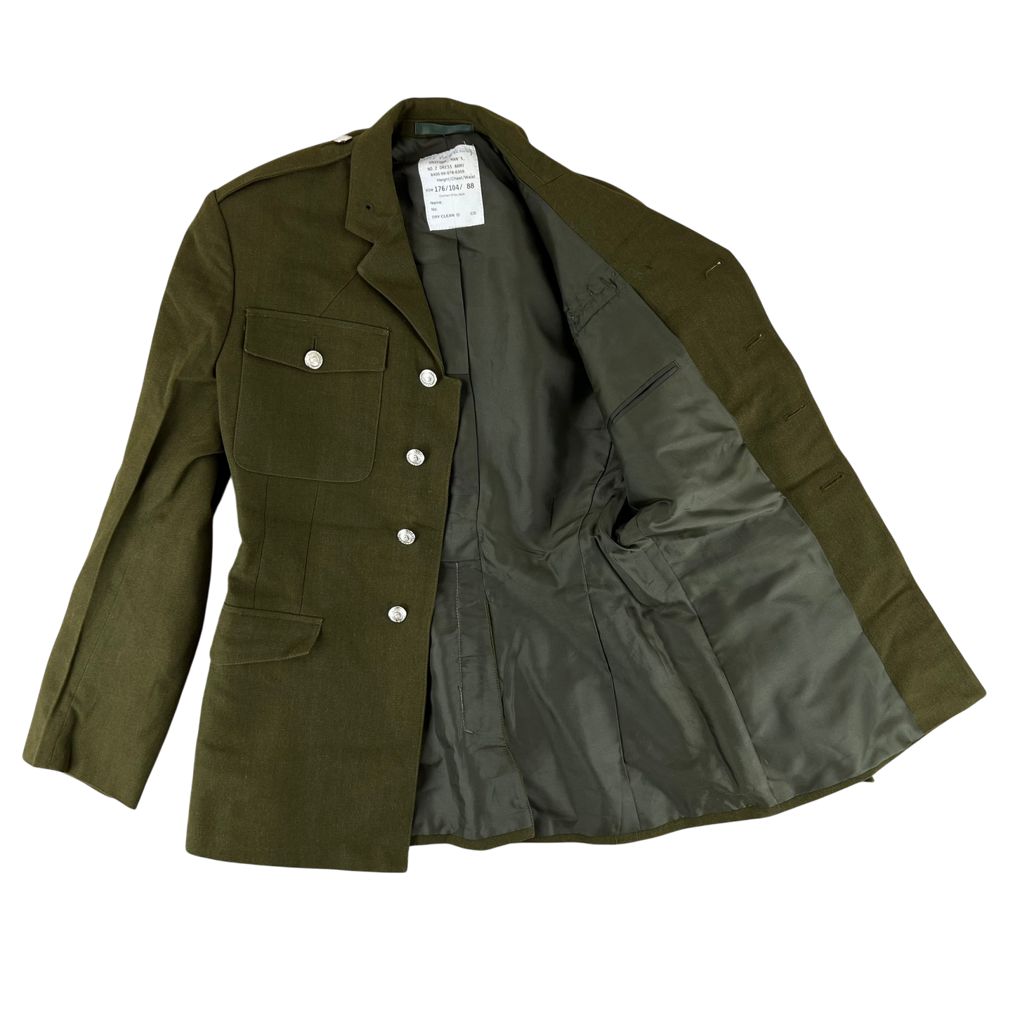 British Army 1980 Pattern No. 2 Olive Green Dress Jacket - RLC - Medium 176/104