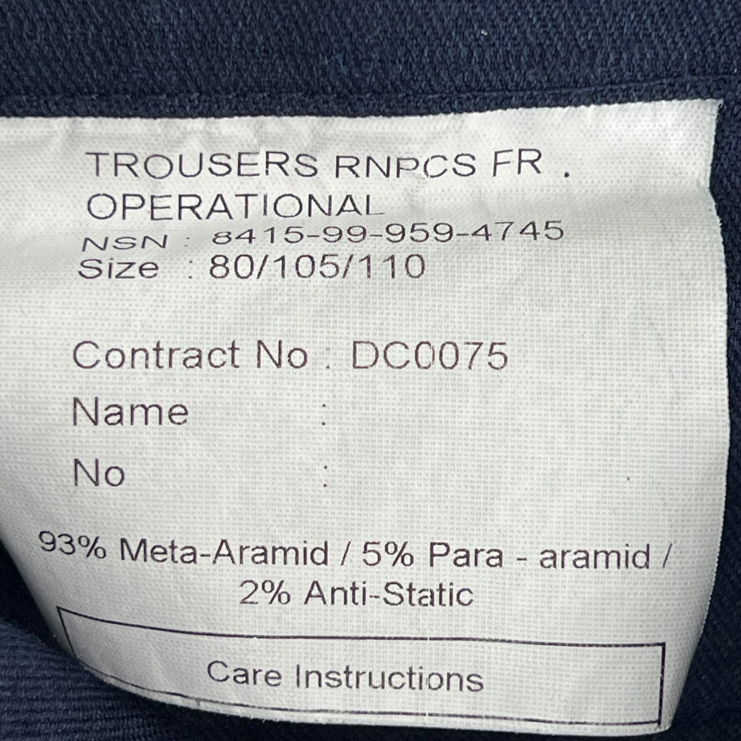 British Royal Navy FR Combat Trousers - W41 L31