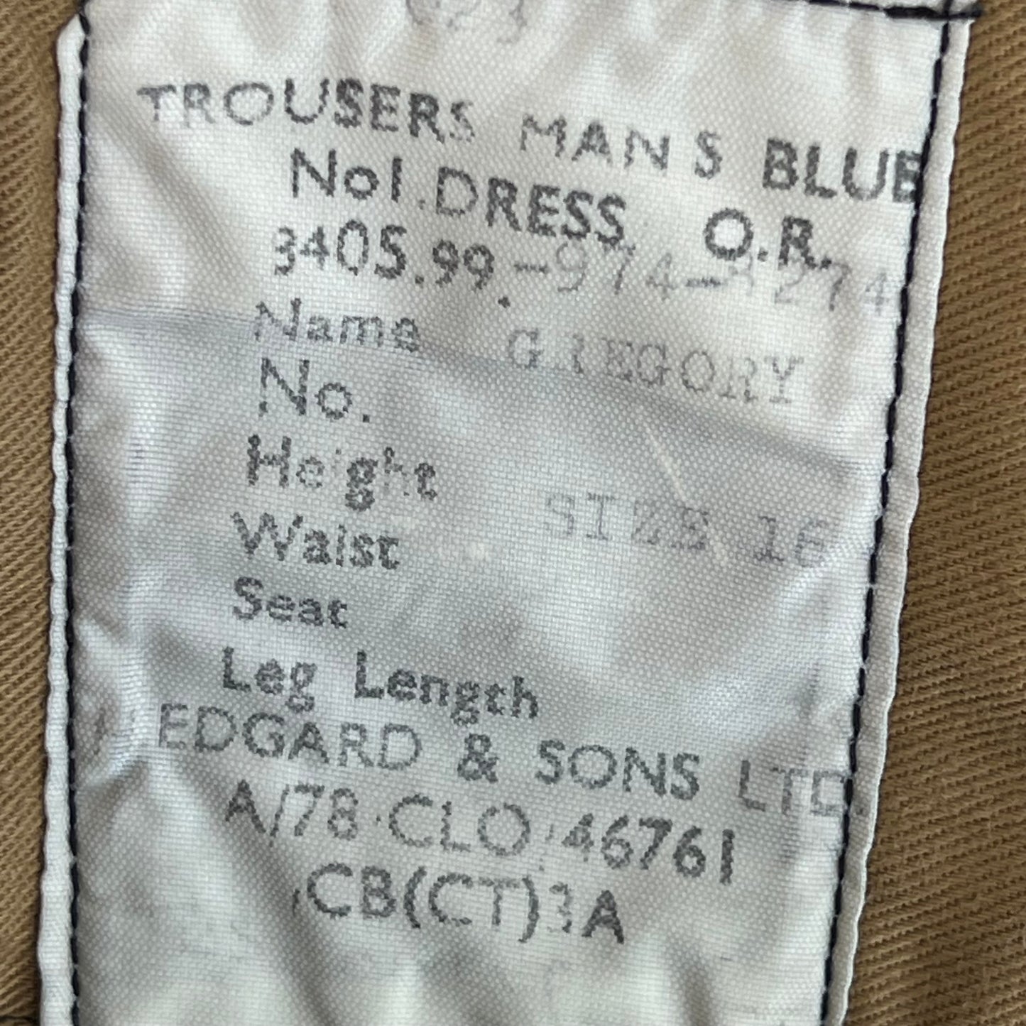 British Army 60s Footguards No 1 Blues Dress Trousers - W31 L30