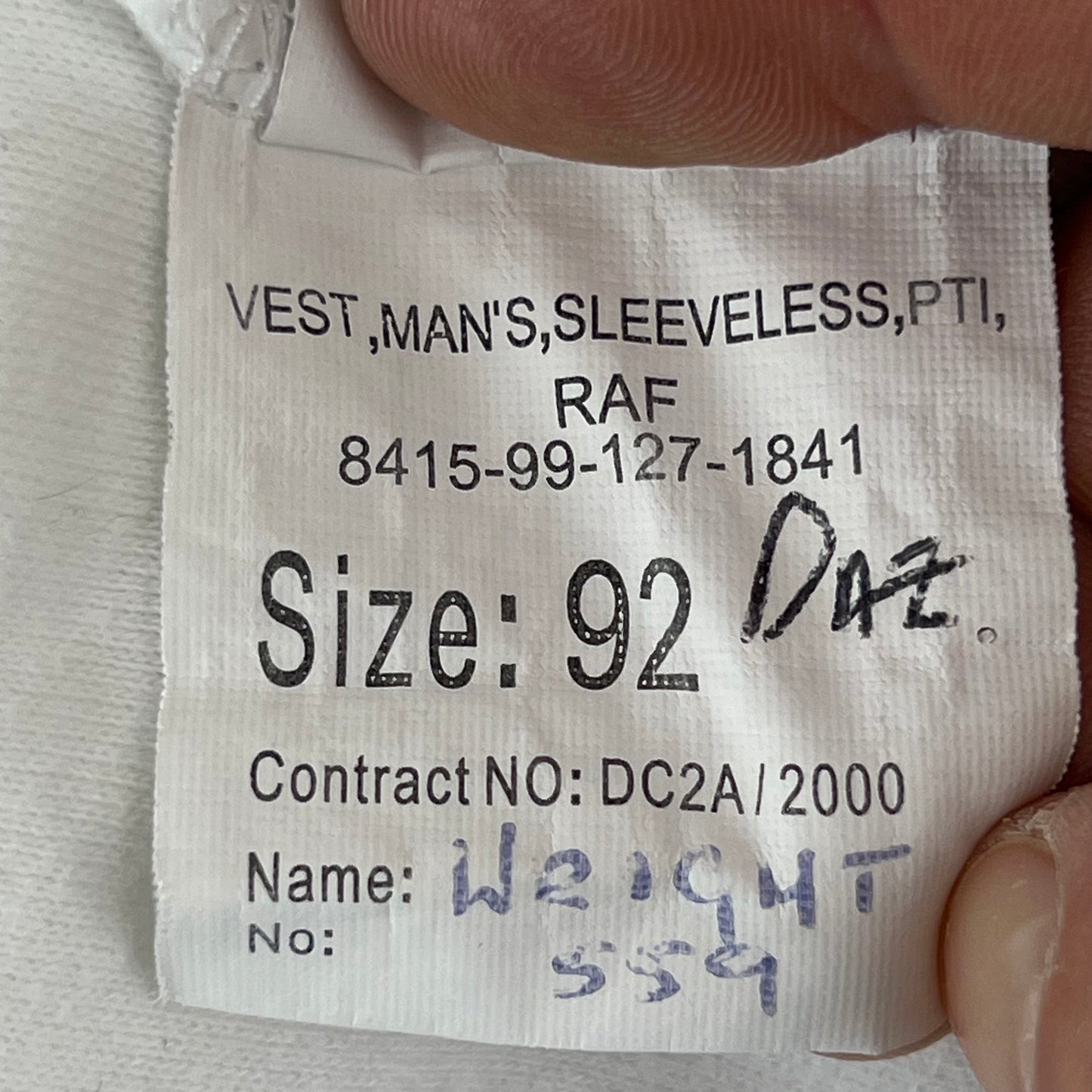 British RAF PTI Vest - Medium 92cm