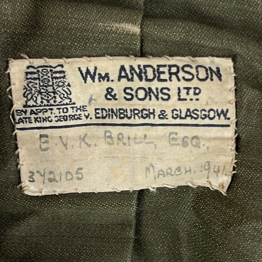 British Army No. 2 Dress Jacket Khaki WW2 Scottish Pattern - St Andrews Uni OTC - Medium