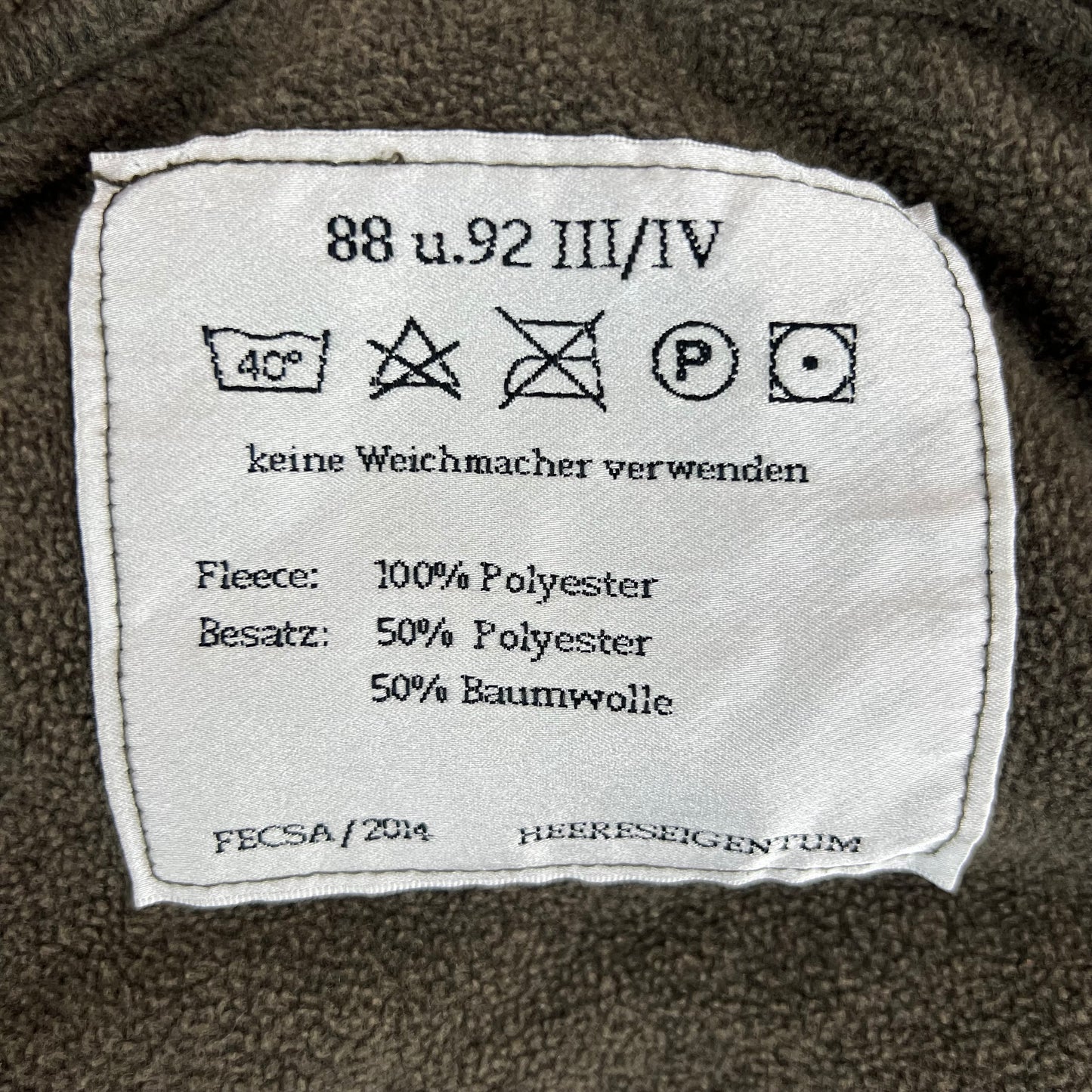 Austrian Army Olive Fleece Cardigan - Small 88-92 III/IV