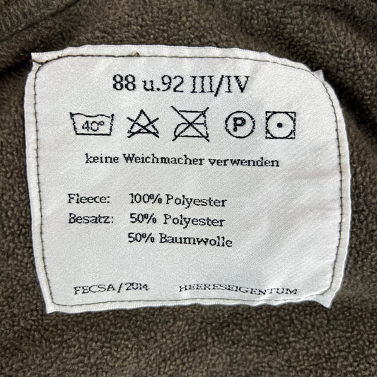 Austrian Army Olive Fleece Cardigan - Small 88-92 III/IV