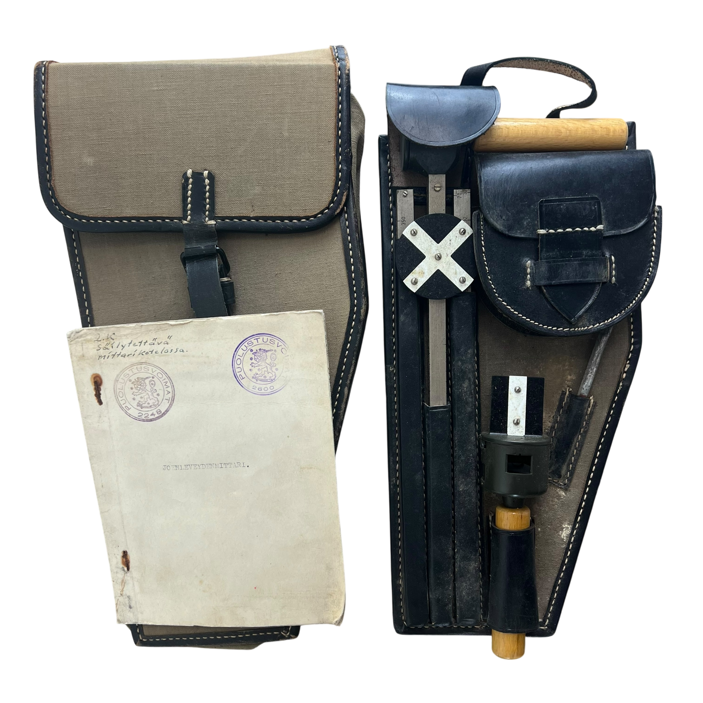 Finnish Army WW2 River Width Meter Complete Kit