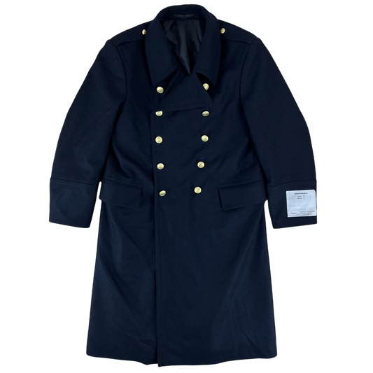 Finnish Navy Wool Blend Greatcoat - Medium