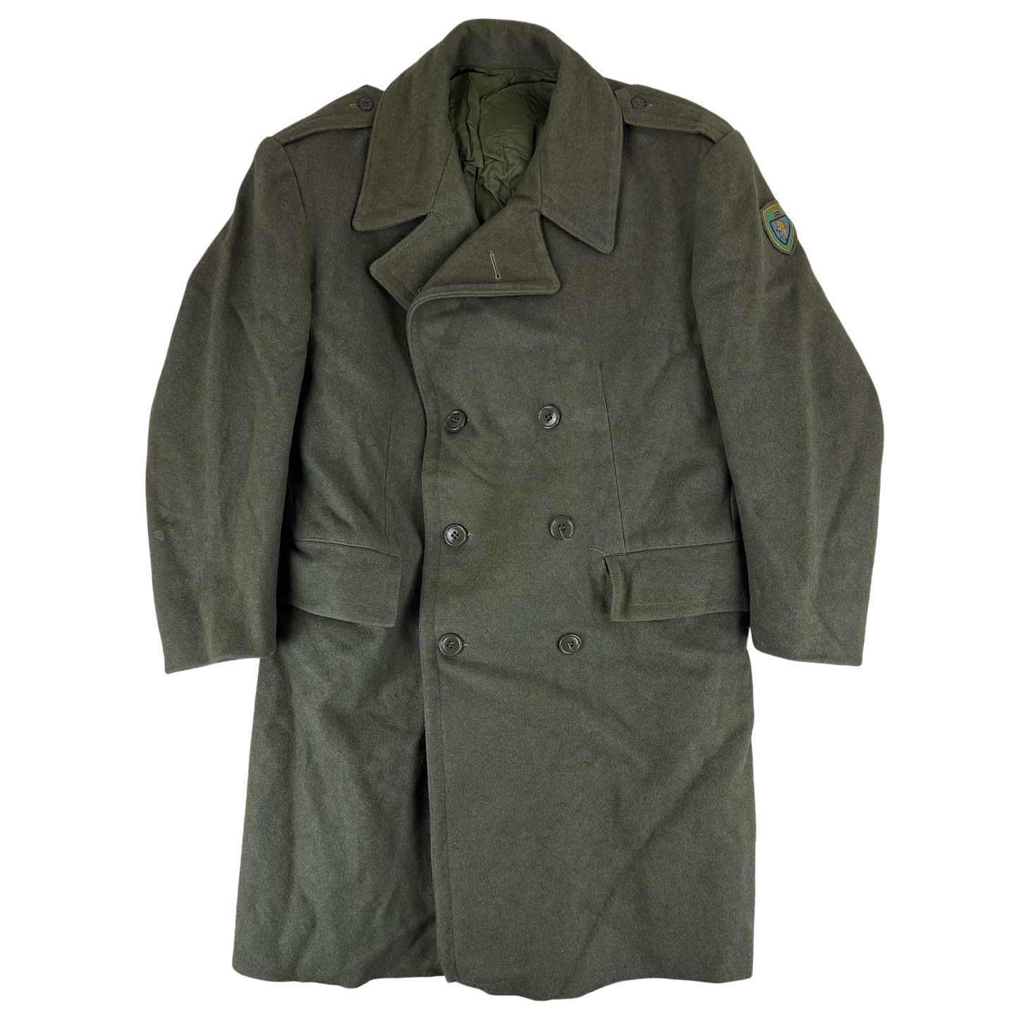 Italian Army 60's Khaki Greatcoat - Alpine Brigade - Large
