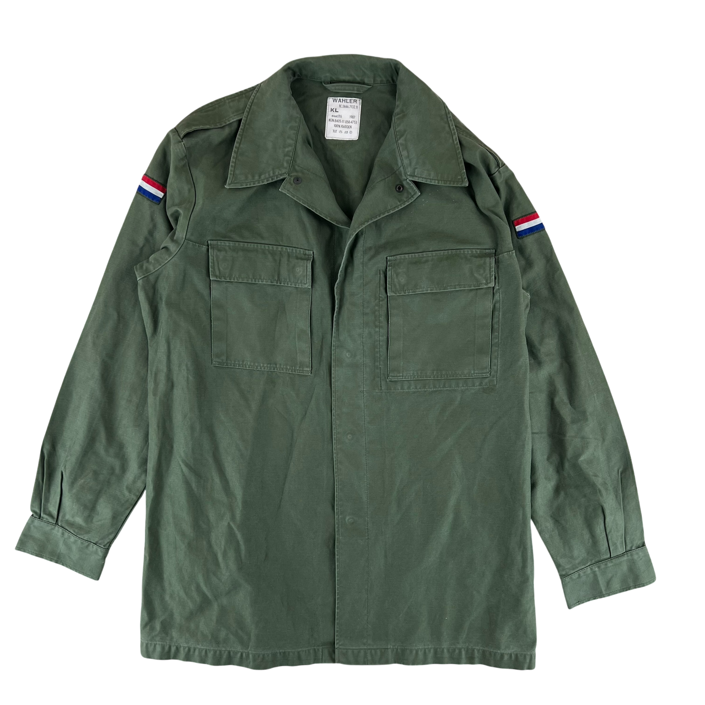 Dutch Army Field Shirt Jacket Green Long Sleeve - X Large