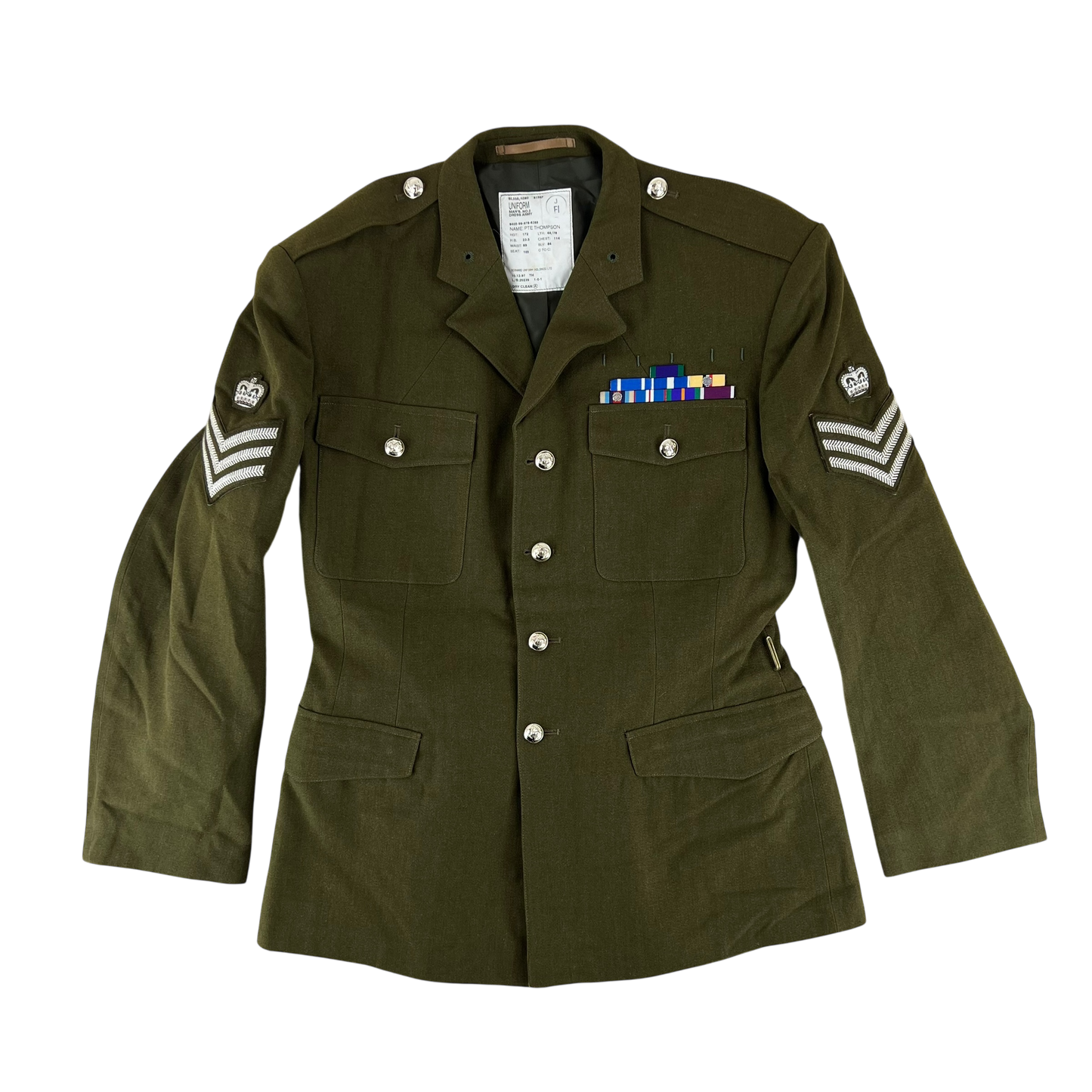 British Army 1980 Pattern No. 2 Olive Green Dress Jacket - RAVC - Large 172/114