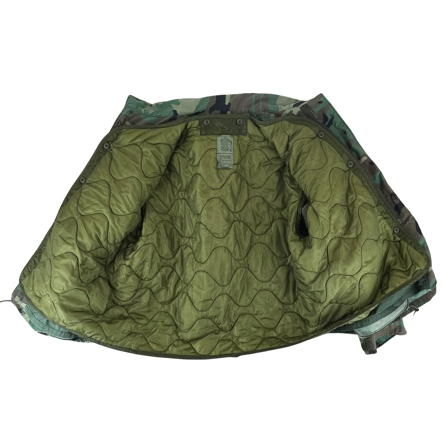 US Army M81 Woodland Camo M65 Cold Weather Field Coat w Liner - X Large