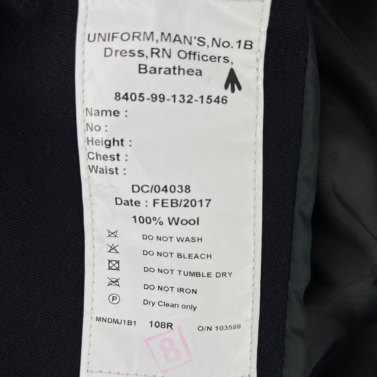 British Royal Navy Officer's No 1B Dress Jacket - Medium