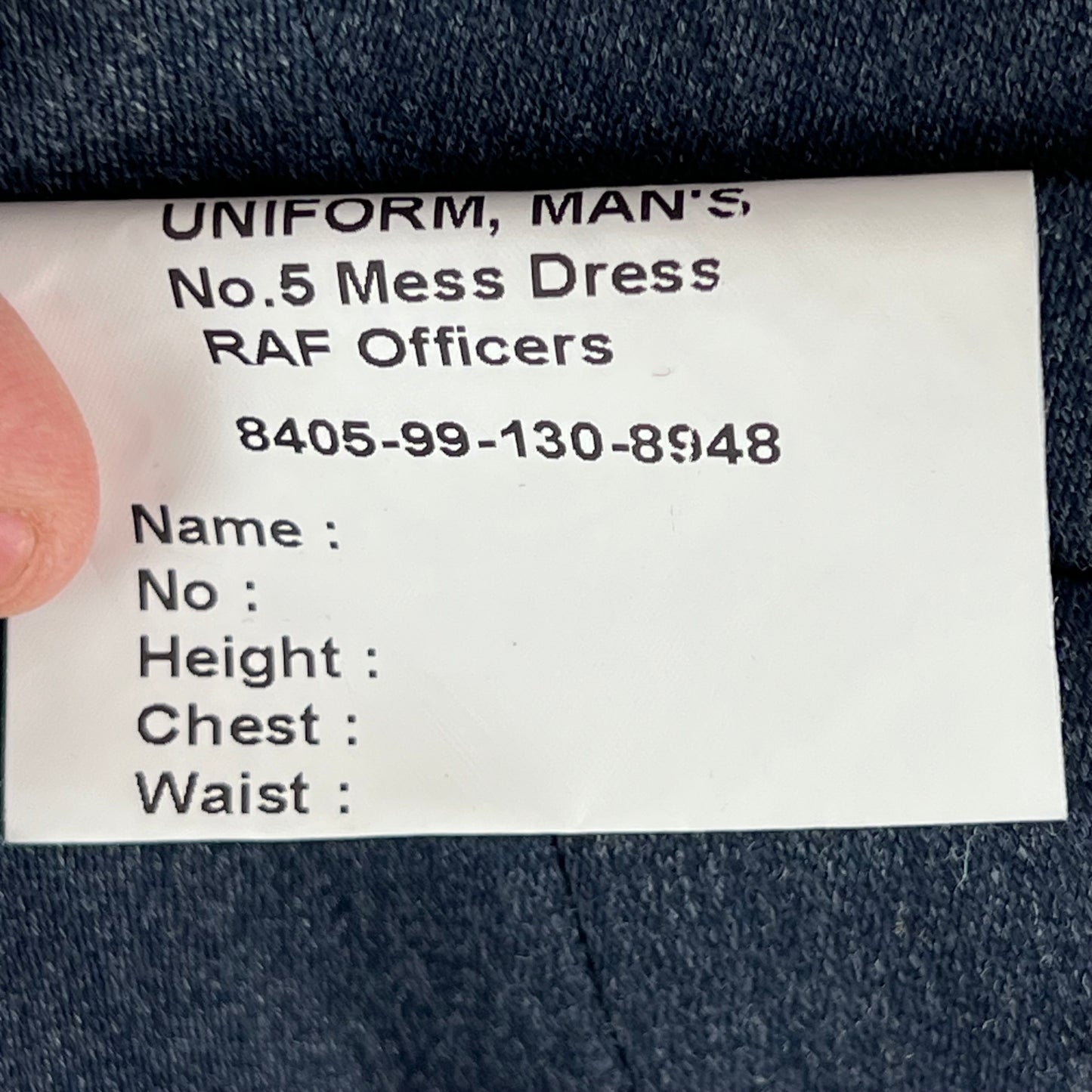 British RAF No. 5 Mess Dress Waistcoat - Medium 100L