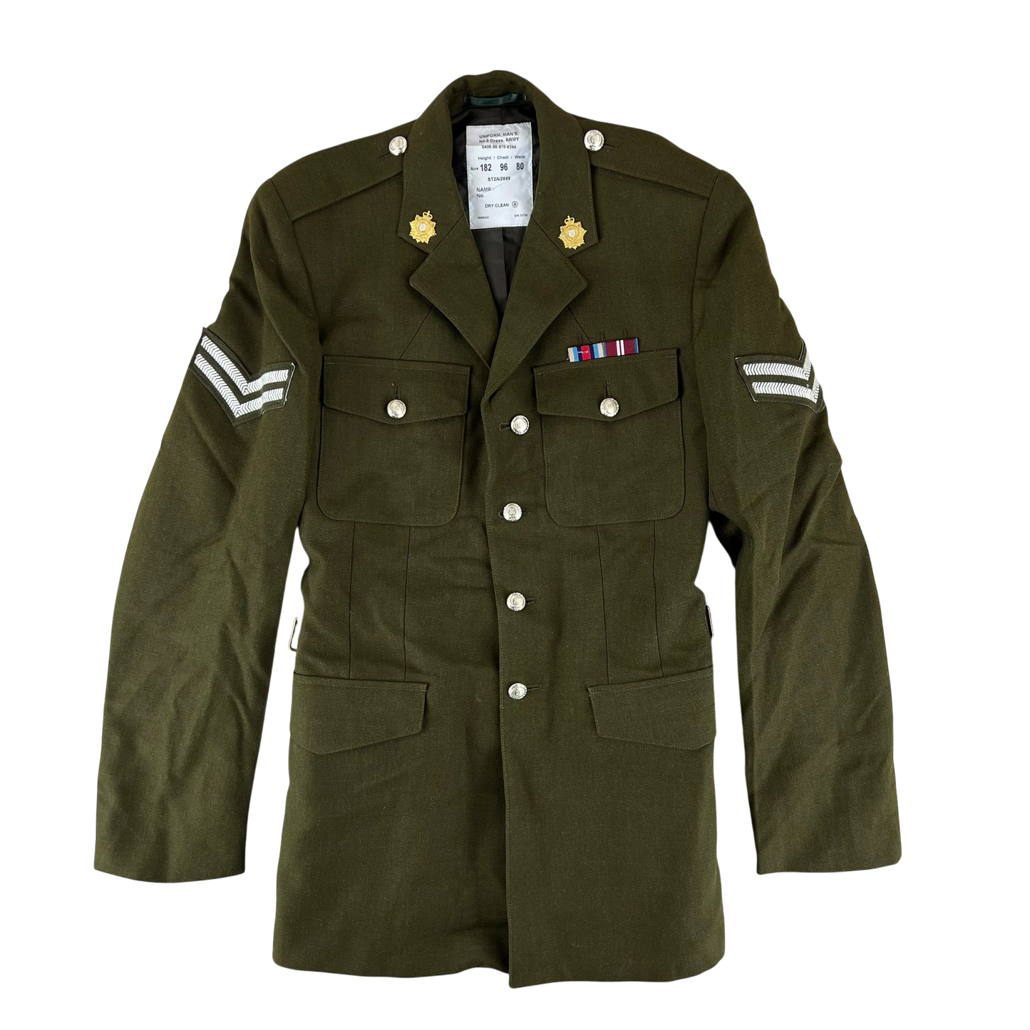 British Army 1980 Pattern No. 2 Olive Green Dress Jacket - RLC - Medium 182/96