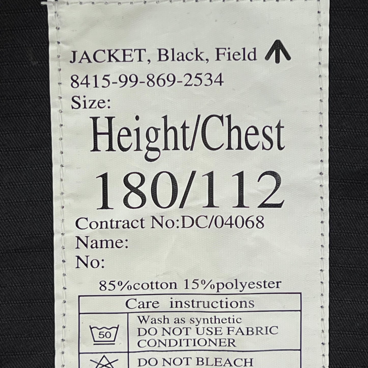 British Army SAS Police Black Field Jacket - Large 180/112