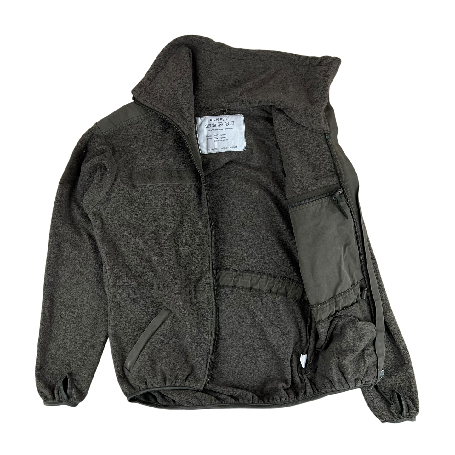 Austrian Army Olive Fleece Cardigan - Small 88-92 III/IV