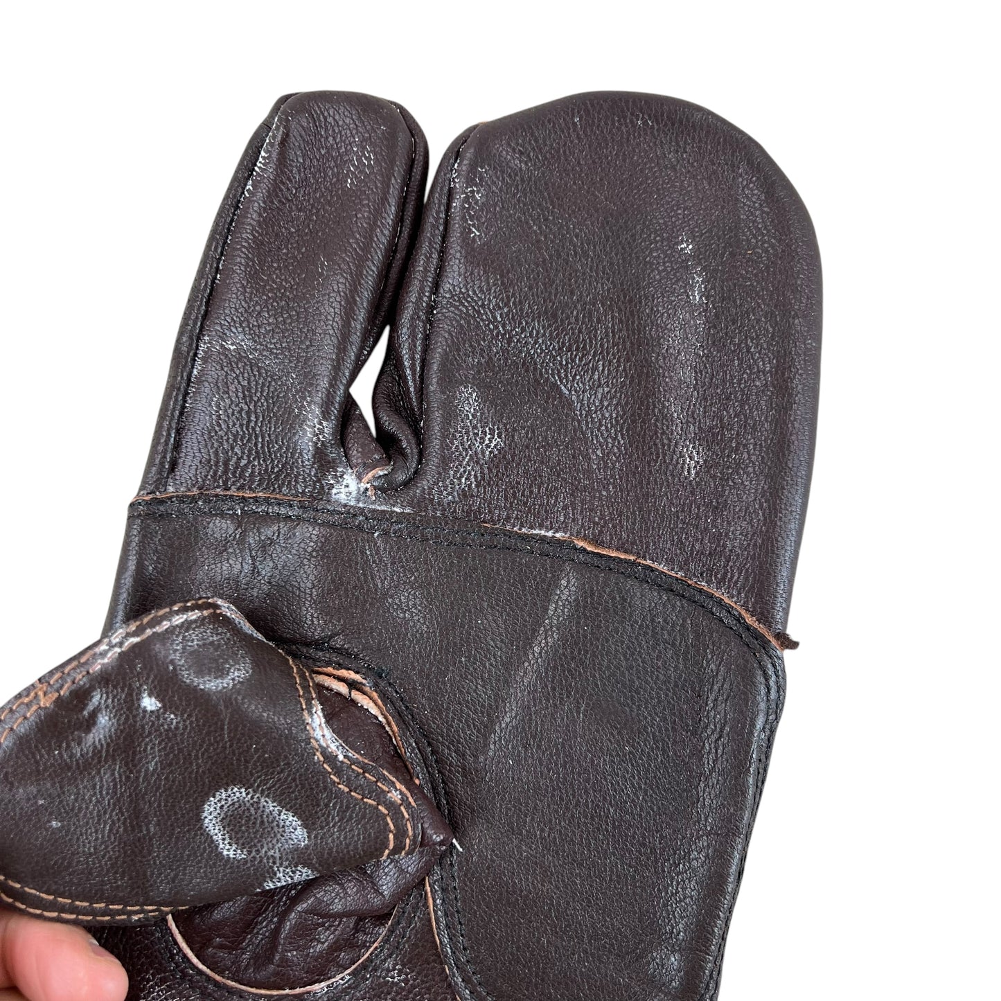 Finnish Air Force Leather Gauntlet Gloves - Large