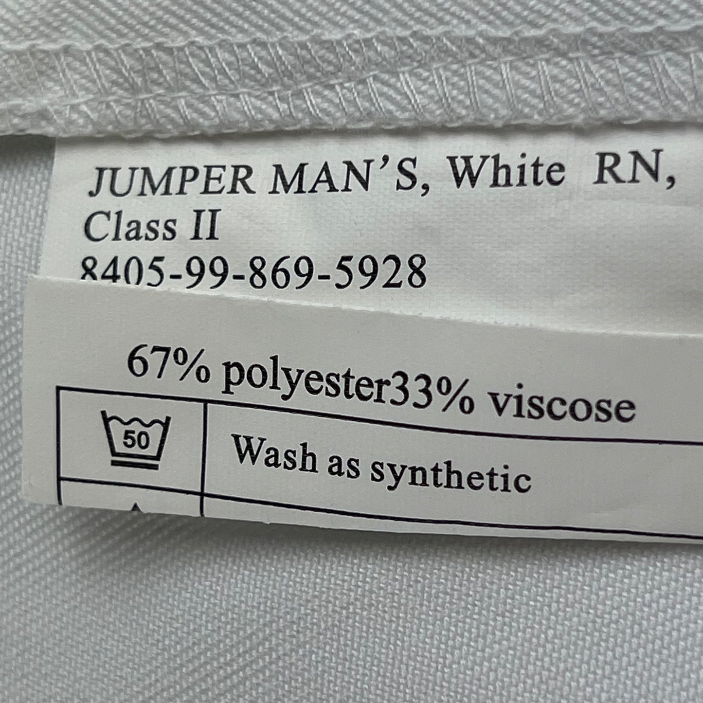 British Royal Navy Class II White Jumper Sailor's Top - Medium 176/100