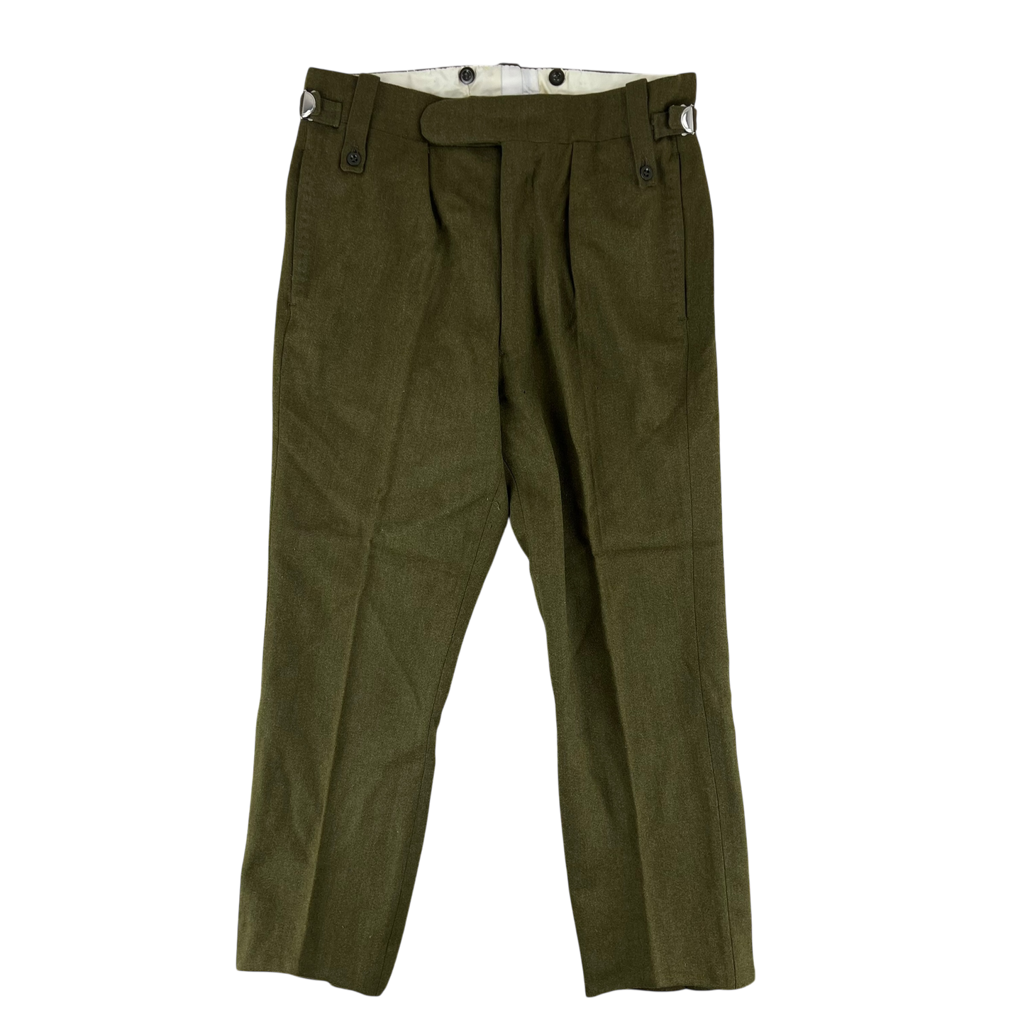 British Army 60s No. 2 Khaki Green Dress Trousers - W34 L28.5