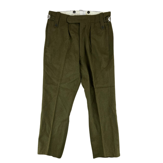 British Army 60s No. 2 Khaki Green Dress Trousers - W34 L28.5