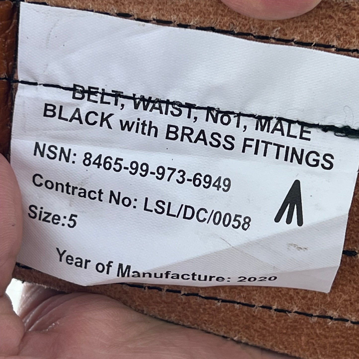 British Army Black Leather Belt - L42