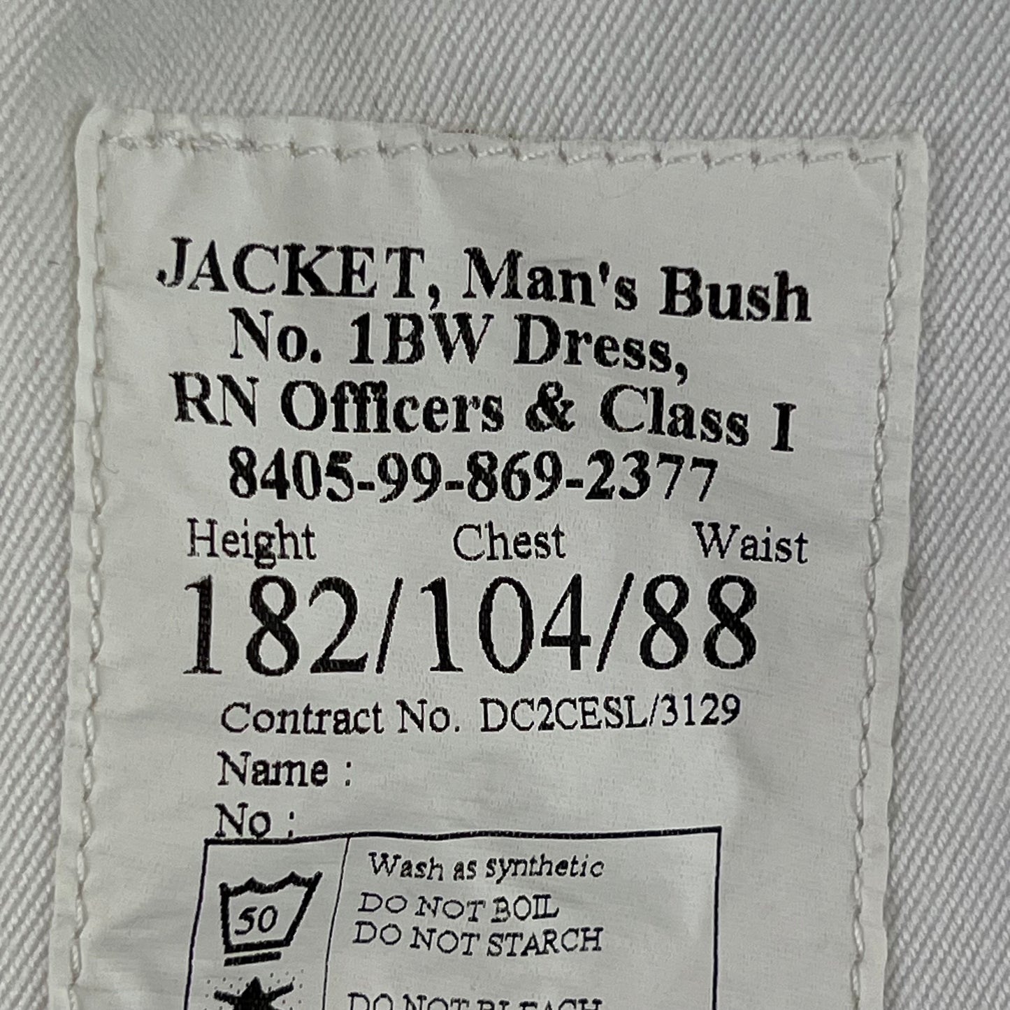 British Royal Navy Tropical No. 1BW Bush Jacket - Medium 182/104