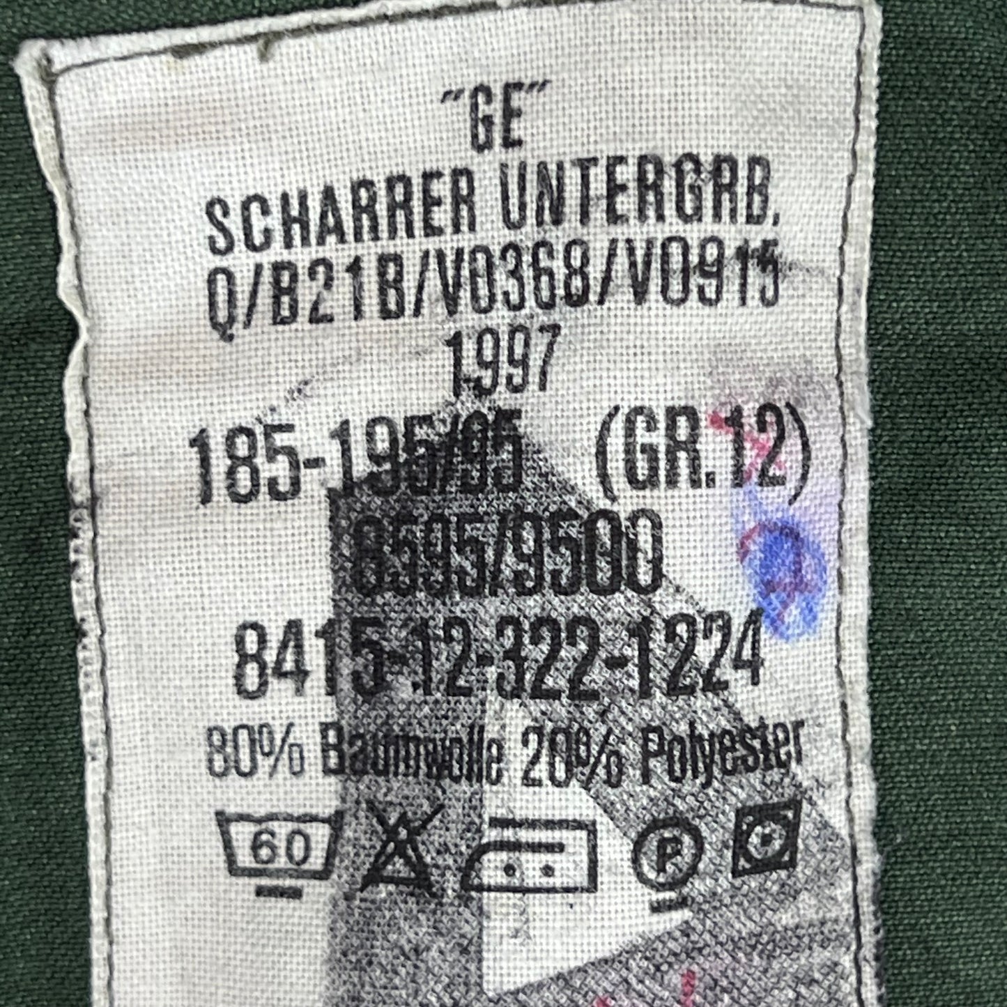 German Army Flecktarn Camouflage Combat Parka - Large GrNr 12