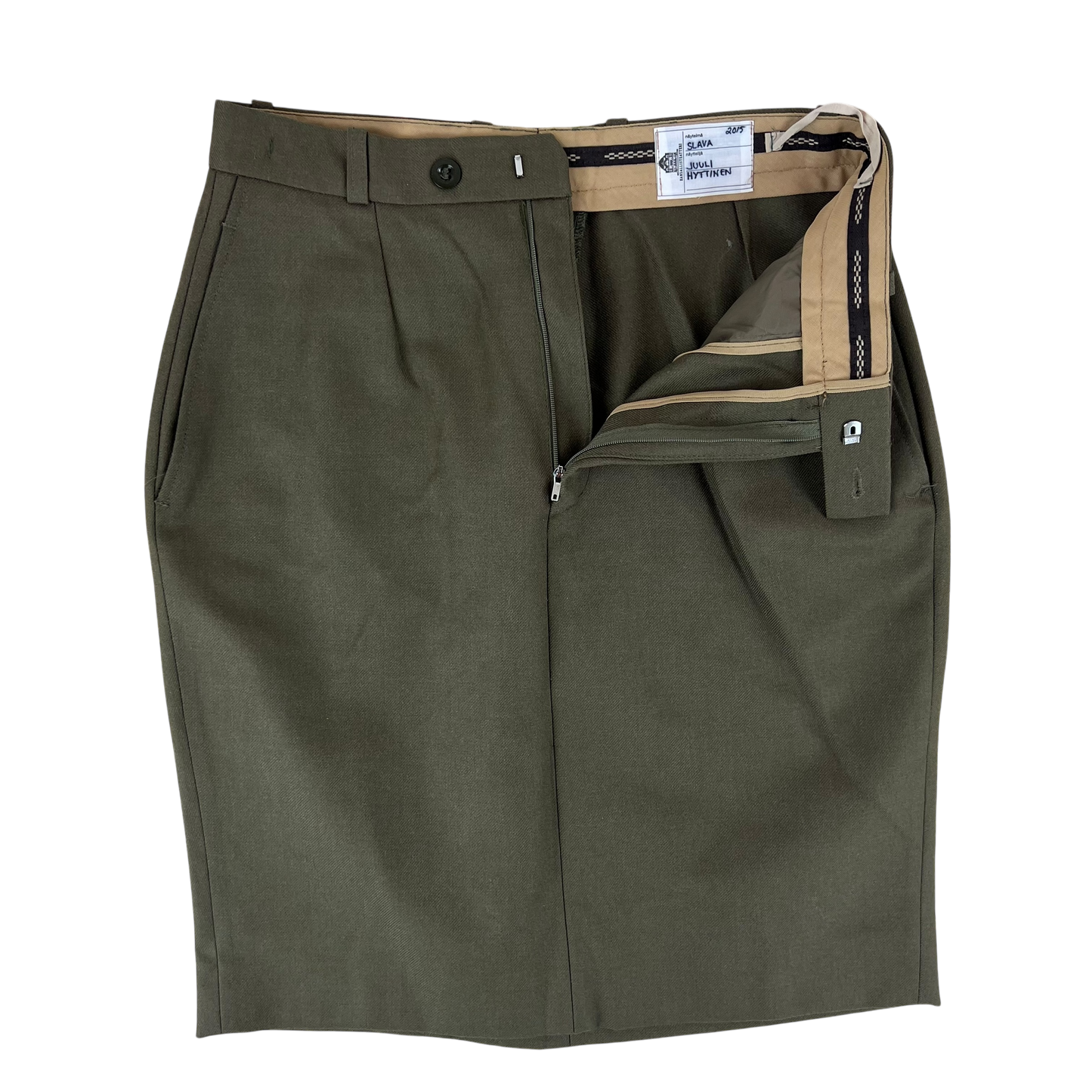 Belgian Army Khaki Brown Dress Skirt - X Small