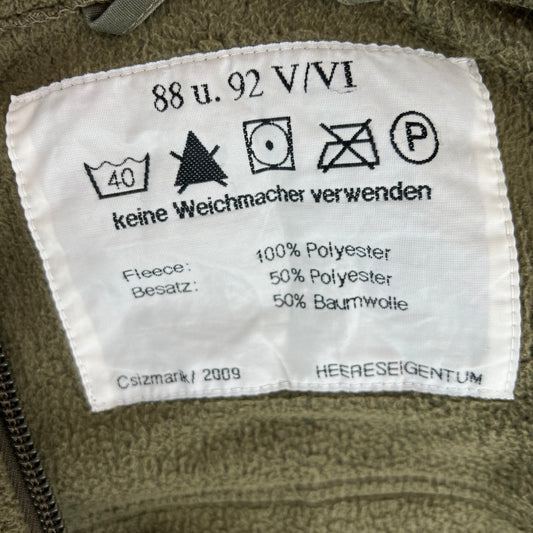 Austrian Army Olive Fleece Cardigan - Small 88-92 V/VI