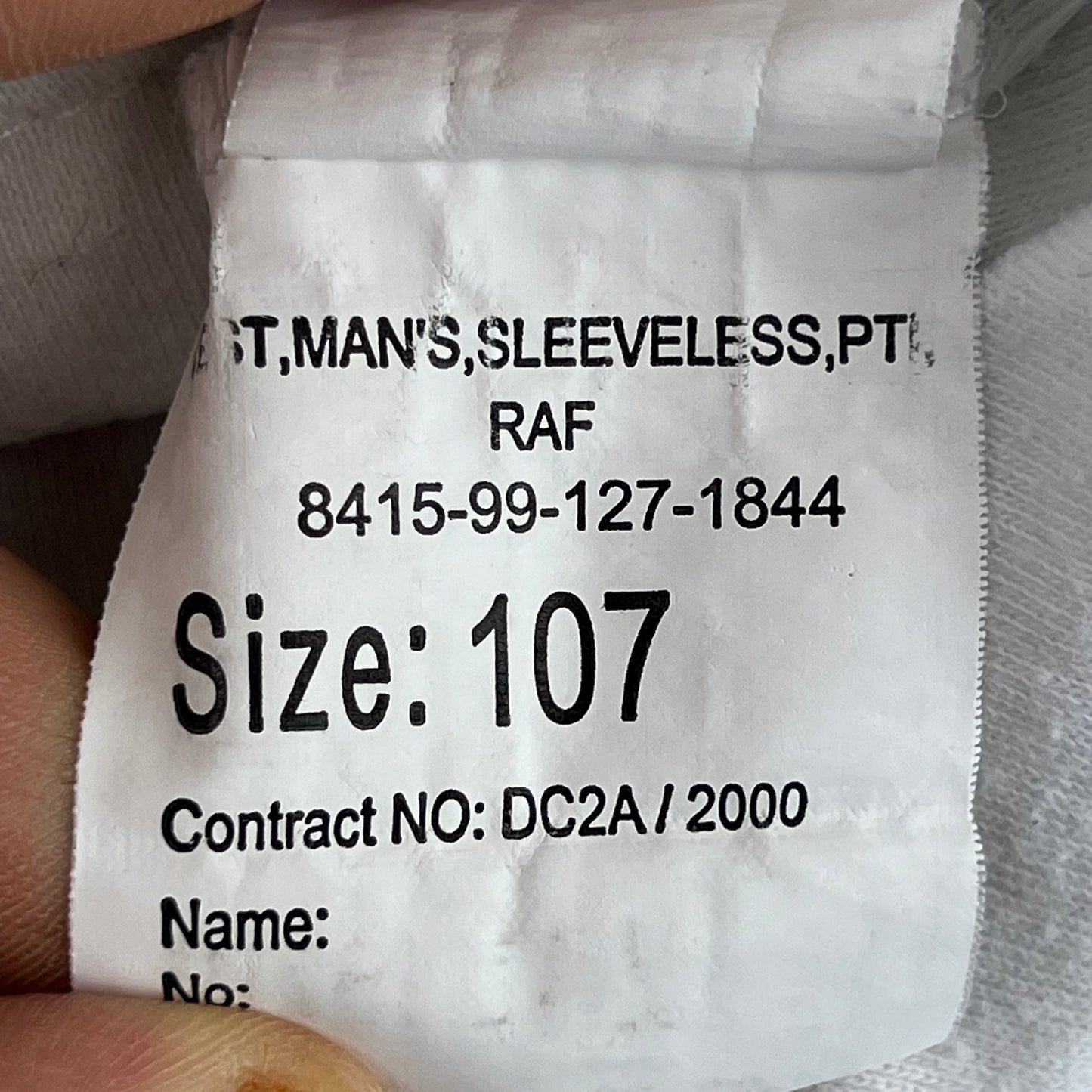 British RAF PTI Vest - Large 107cm