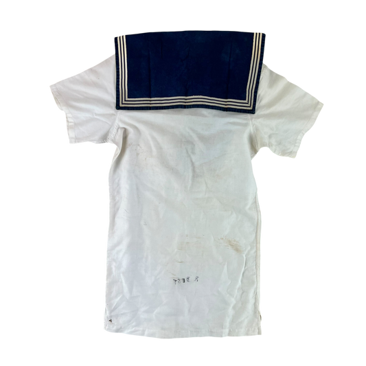British Royal Navy 40s Class II White Jumper Sailor's Top - Small