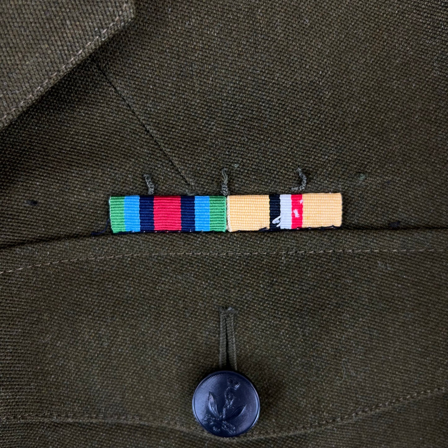British Army Old Pattern No. 2 Olive Green Dress Jacket - Queen's Gurkha Signals - Medium 170/104