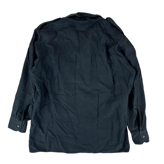 German Army Re-Dyed Black Long Sleeve Field Shirt - Large