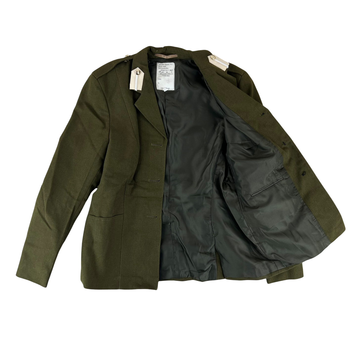 British Army Women's 1980 Pattern No. 2 Olive Green Dress Jacket - Welbeck College - Small 162/88