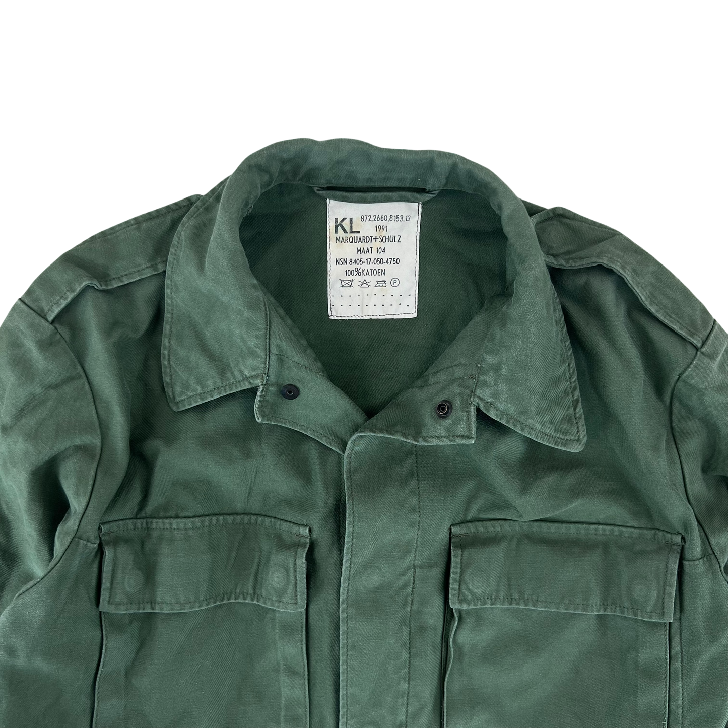 Dutch Army Field Shirt Jacket Green Long Sleeve - Large