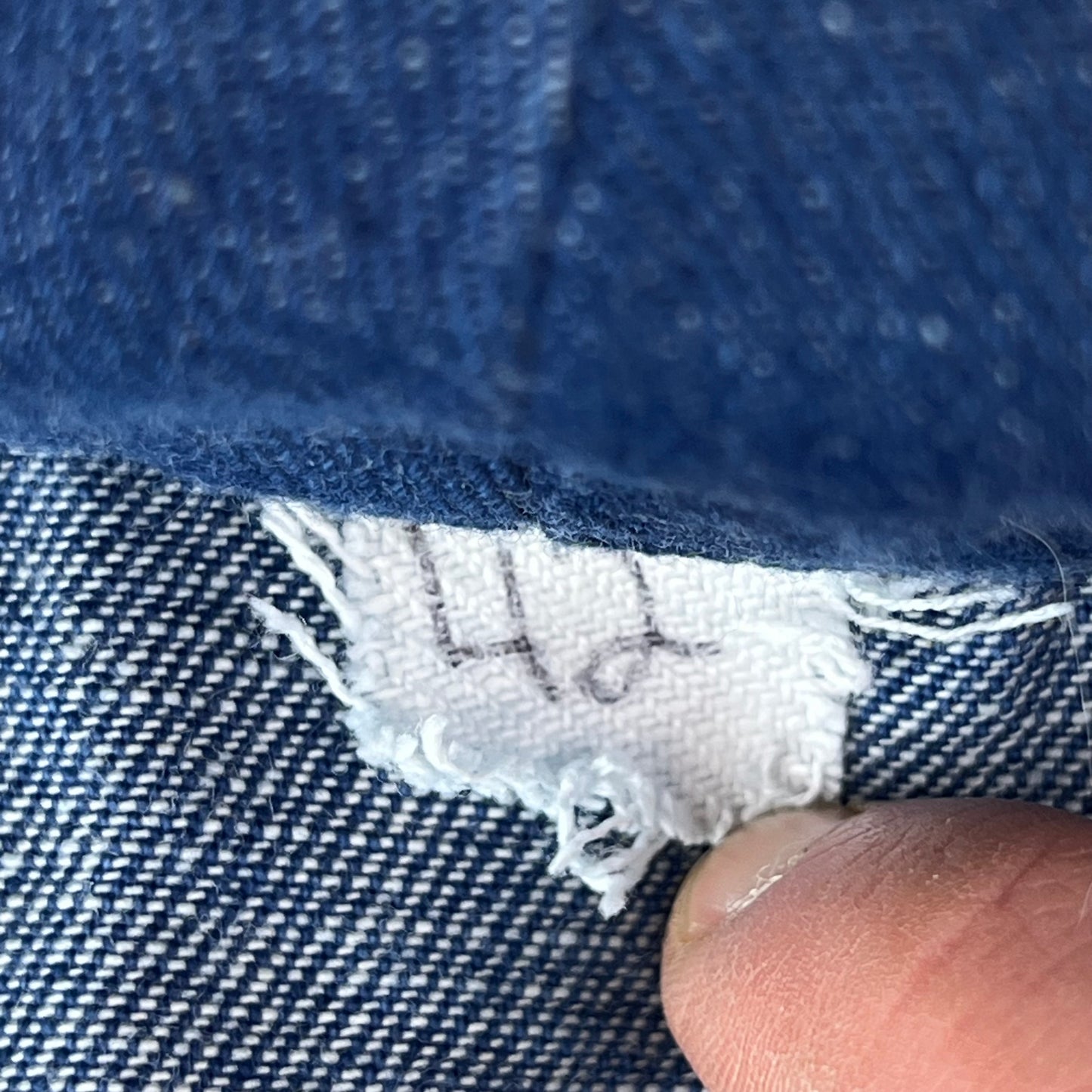 French Army Navy 70s Vintage Denim Pullover Top - Small