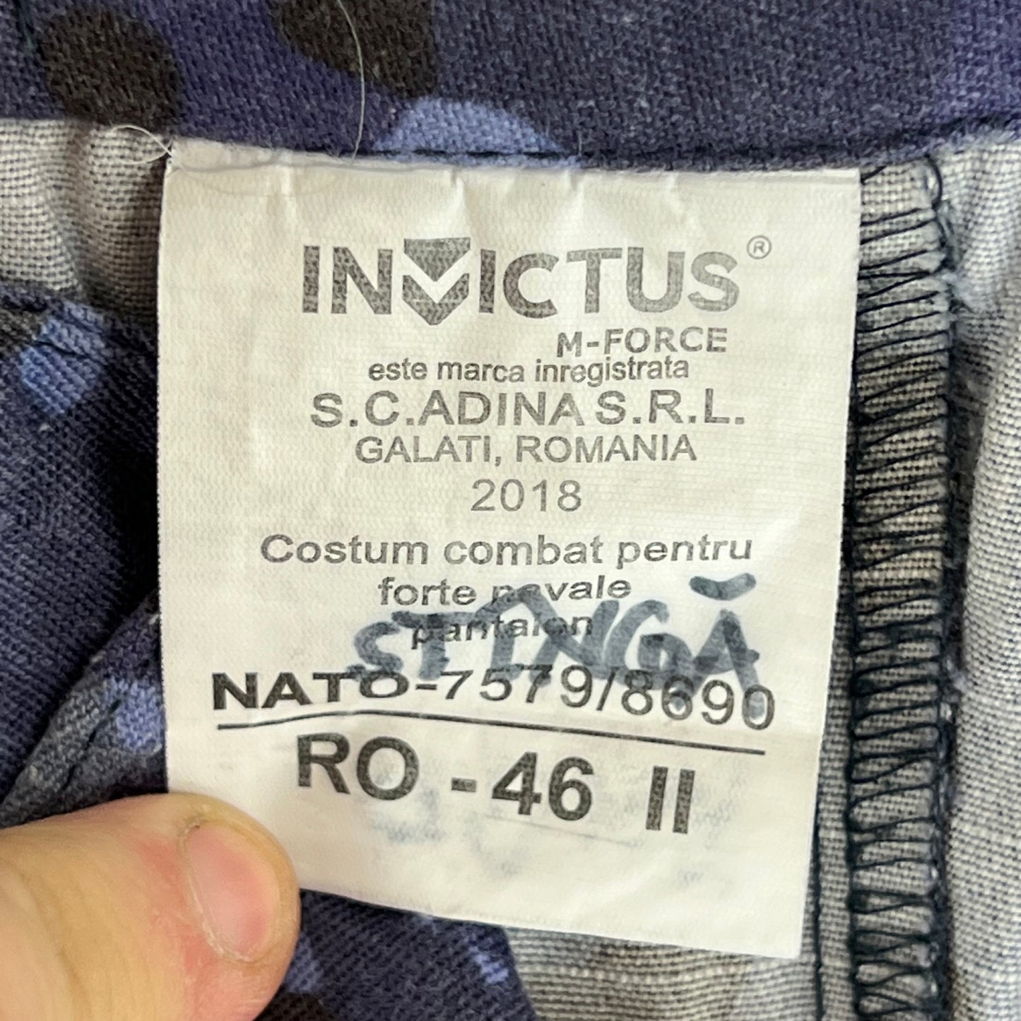 Romanian Navy M2017 Blue Camouflage Ripstop Trousers - W32 L30