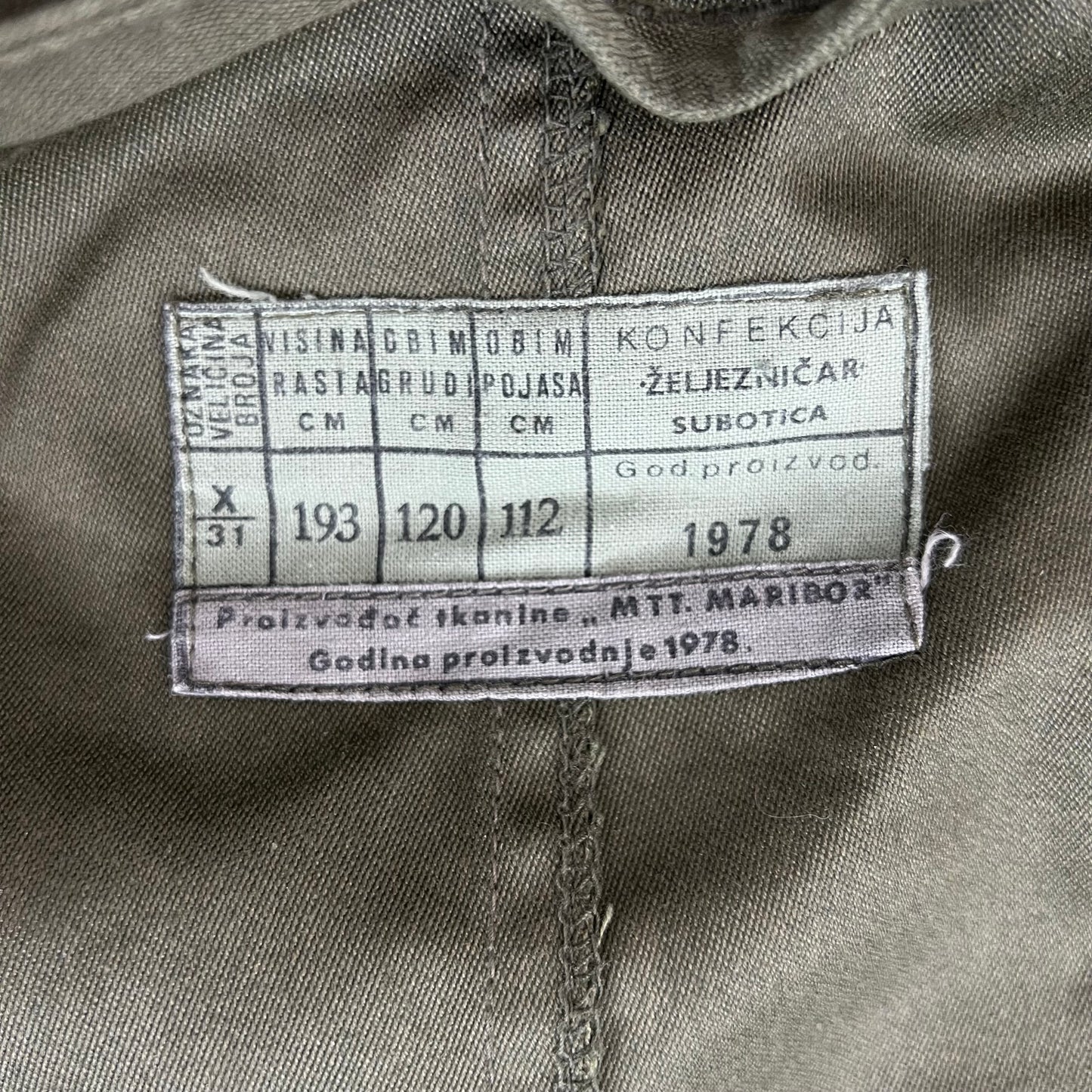 Yugoslav Army M77 Olive Green Parka - X Large 193/120