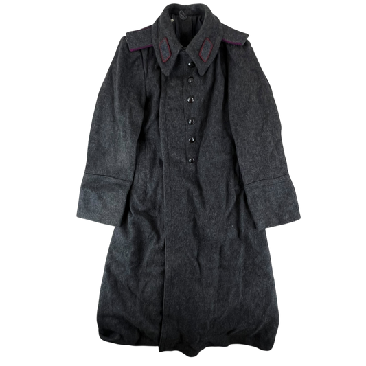 Bulgarian People's Army 50s Grey Wool Greatcoat - Small