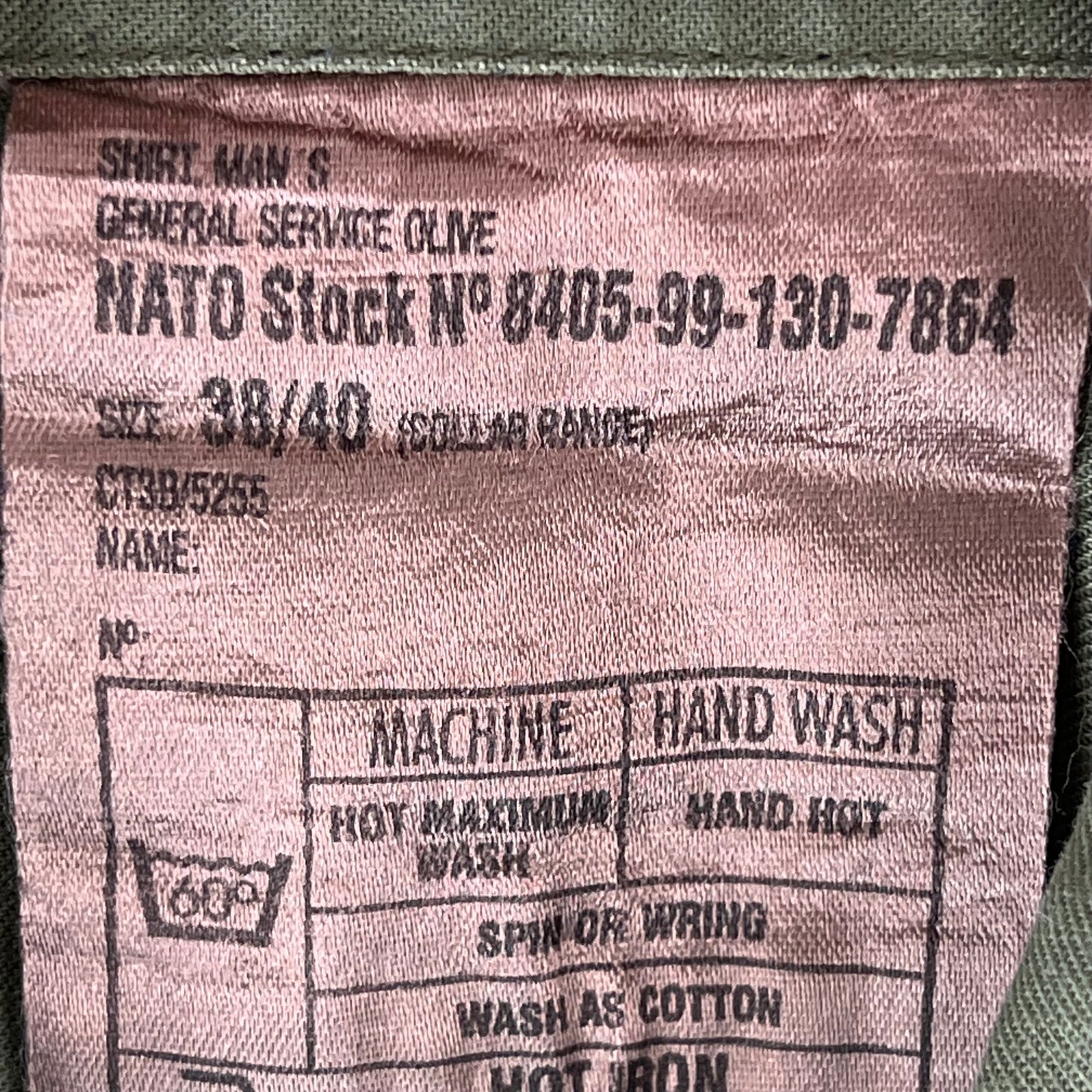 British Army Mens Olive Green Cotton Shirt Long Sleeve - Large 38/40