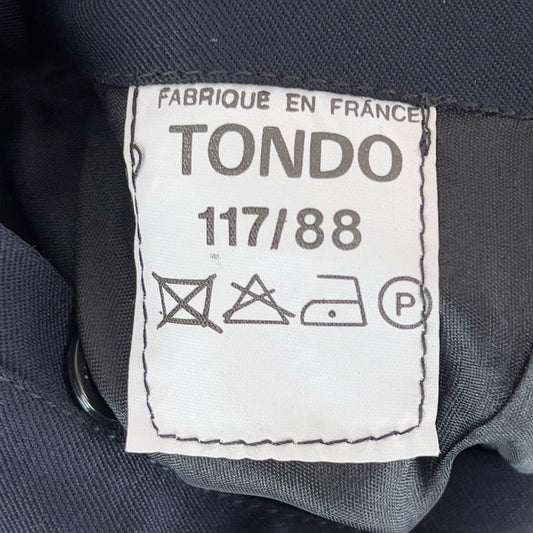 French Navy Gabardine Trenchcoat w/ Fur Liner - Medium