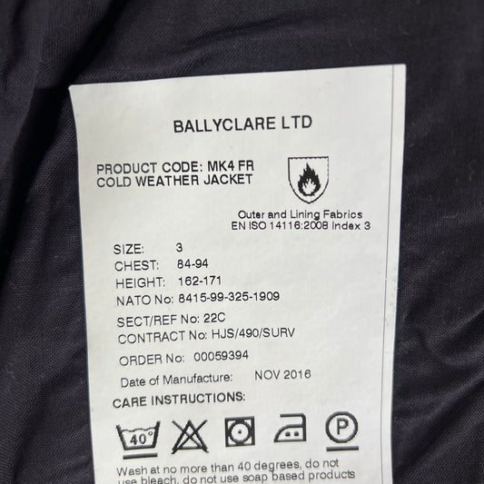 British RAF Aircrew Ballyclare Cold Weather Mk 4 Jacket - Small SIZE 3