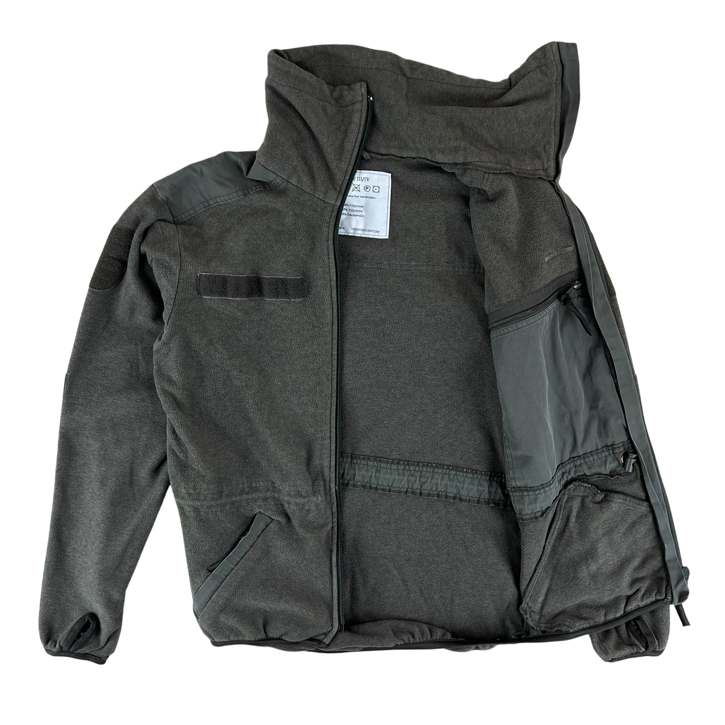 Austrian Army Olive Fleece Cardigan - Small 88-92 III/IV