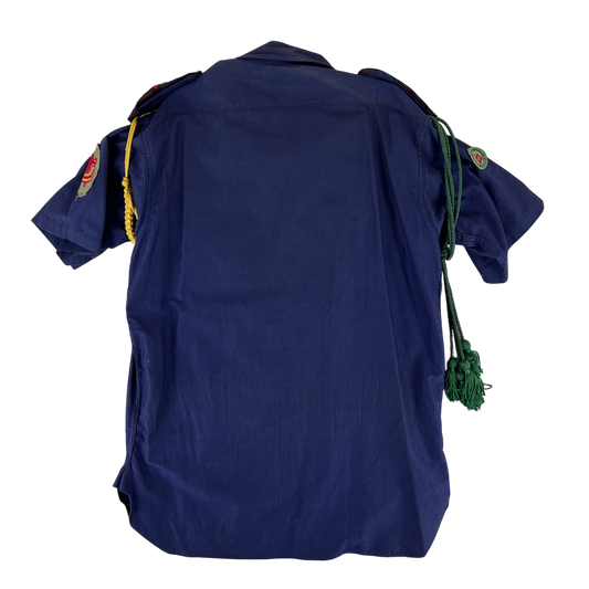 British Scout's 1960's Shirt Short Sleeve Blue - Senior Boy Scout's - Medium