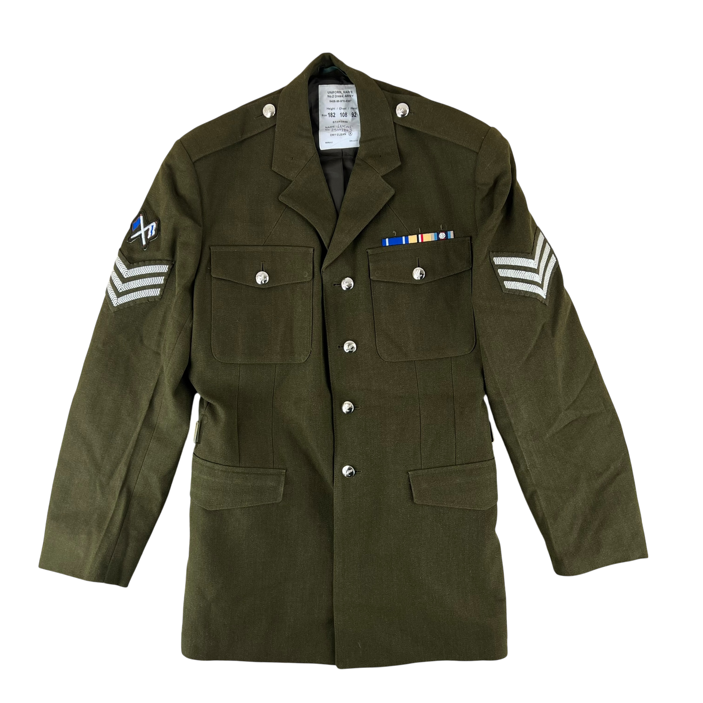 British Army 1980 Pattern No. 2 Olive Green Dress Jacket - Army Air Corps - Large 182/108